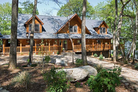 Marshall Lakeside Log Home - Honest Abe Log Homes & Cabins